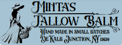 Logo for 'Minta's Fallow Balm' with a cowboy hat and basket design.